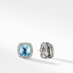 David Yurman Albion 11MM Earrings with Blue Topaz and Diamonds