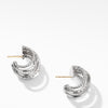 David Yurman Crossover Huggie Hoop Earrings with Diamonds