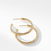 David Yurman Cable Spira Hoop Earrings in 18K Yellow Gold