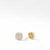 David Yurman Cushion Stud Earrings in 18K Yellow Gold with Pave Diamonds