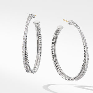 David Yurman Crossover XL Hoop Earrings with Diamonds