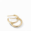 David Yurman Extra-Small Hoop Earrings in 18K Yellow Gold with Pave Diamonds