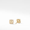David Yurman Chatelaine Pave Bezel Stud Earrings in 18K Yellow Gold with Champagne Citrine