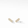 David Yurman Barrel Stud Earrings in 18K Yellow Gold with Diamonds