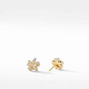 David Yurman Crossover 18k Gold Diamond Stud Earrings