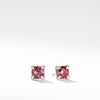 Pre-owned David Yurman Chatelaine 6MM Stud Earrings with Rhodalite Garnet and Diamonds