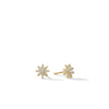 David Yurman Petite Starburst Stud Earrings in 18K Yellow Gold with Pave Diamonds