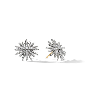 David Yurman Starburst Stud Earrings with Pave Diamonds 19MM