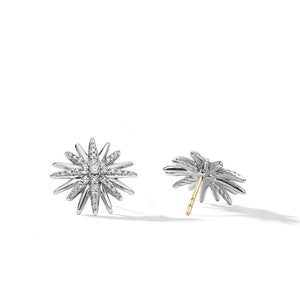 David Yurman Starburst Stud Earrings with Pave Diamonds 19MM