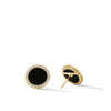 David Yurman Elements Button Earrings in 18K Yellow Gold with Black Onyx and Diamonds