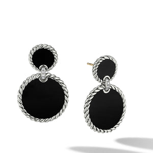 DY Elements Double Drop Earrings with Black Onyx and PavŽ Diamonds