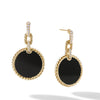 DY Elements Drop Earrings 18K Yellow Gold with Black Onyx and Pavé Diamonds