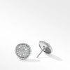 DY Elements Button Stud Earrings with Pave Diamonds 13.6MM