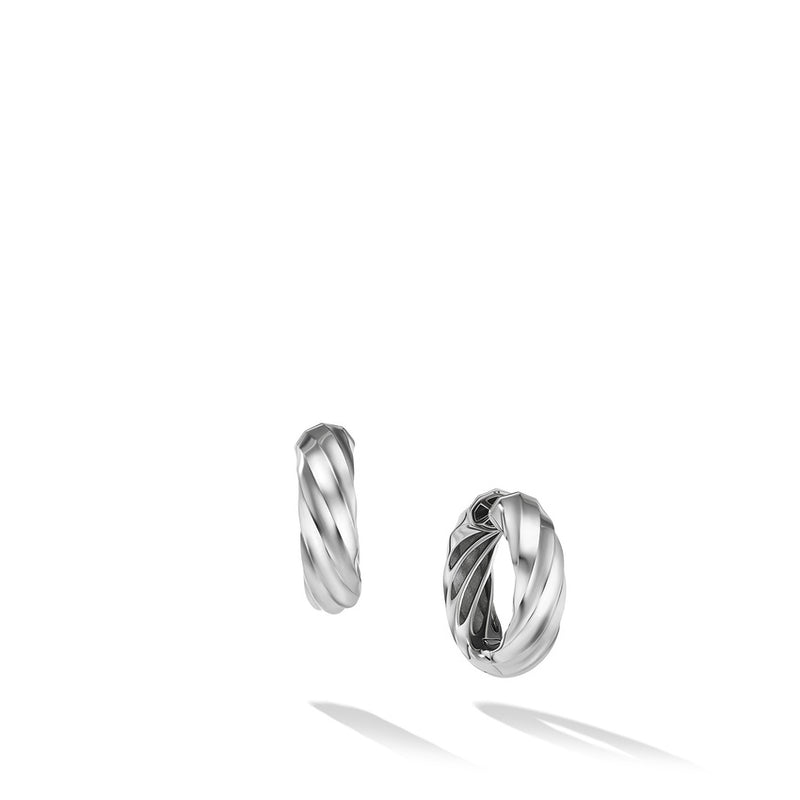 David Yurman Cable Edge Huggie Hoop Earrings in Recycled Sterling Silver