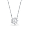 Memoire 18k White Gold Floral Diamond Bouquet Necklace
