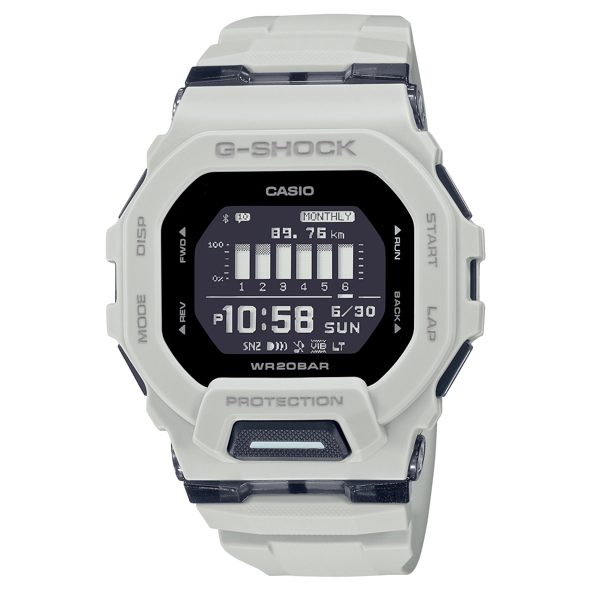 CASIO G Shock GBD200UU 9 Utility Light Grey Watch Power Trainer