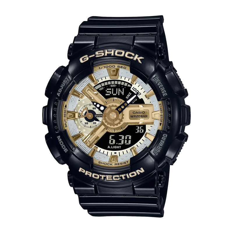 Casio G-Shock GMAS110GB-1A Stay Gold Black Womens Watch