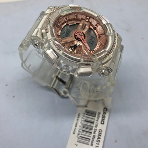 Casio G-Shock GMAS110SR-7A Transparent X Rose Gold Metallic Clear Womens Watch