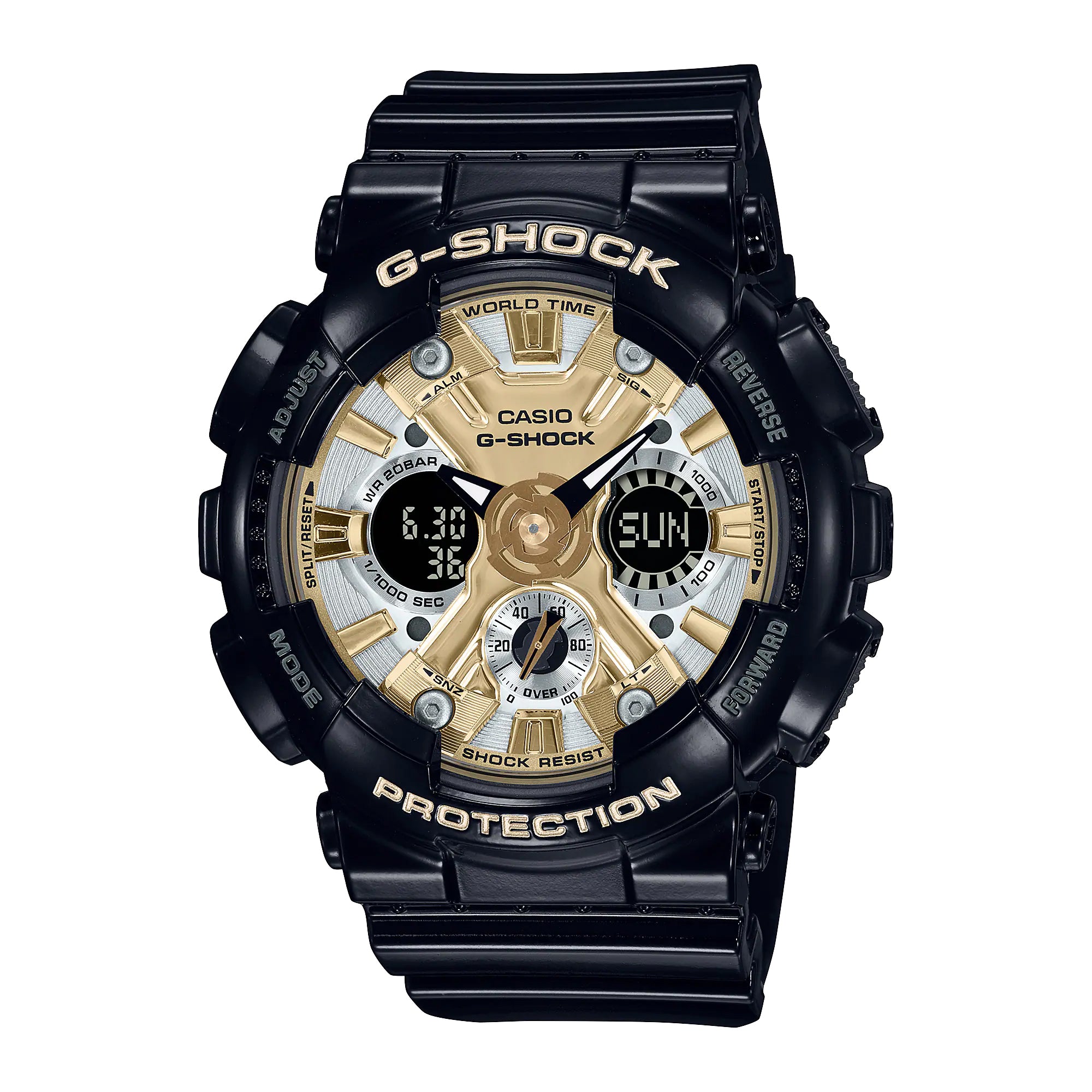 Casio G-Shock GMAS120GB-1A Stay Gold Black Metallic Womens Watch S Series