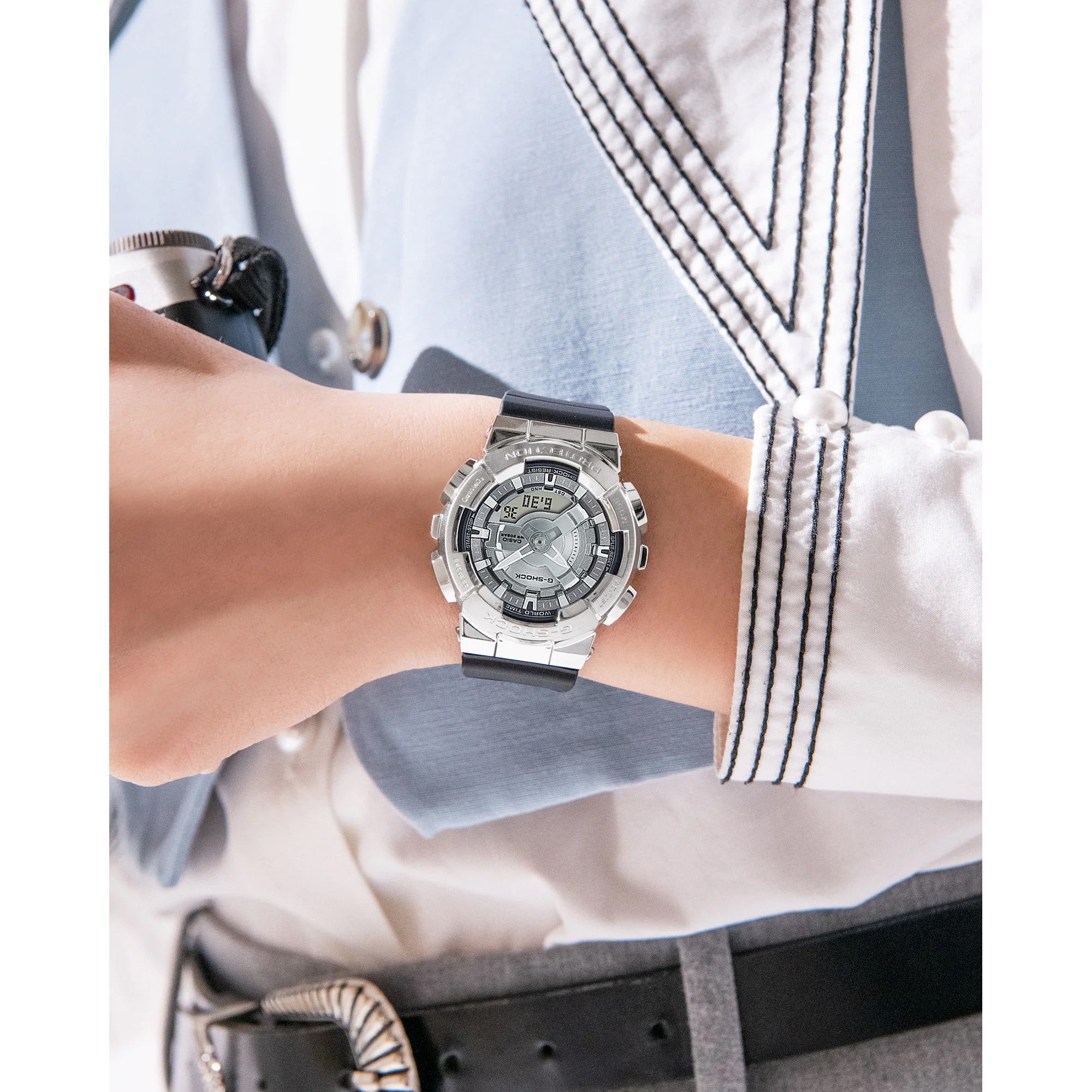 Casio G-Shock GMS GMS110-1A Metal Covered Silver Womens Watch – NAGI