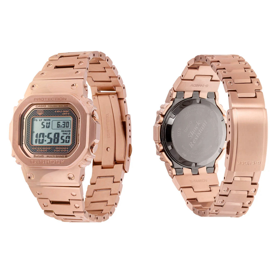 CASIO G-SHOCK GMWB5000GD-4 Rose Gold Bluetooth Full Metal Solar Square  Watch Pink