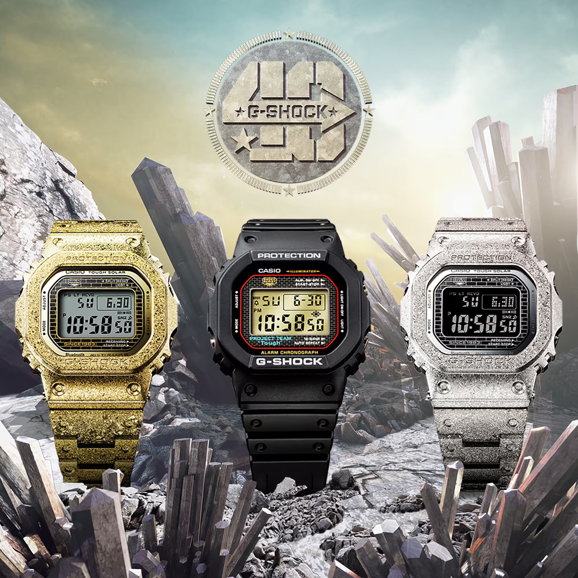 G shock steel discount gold