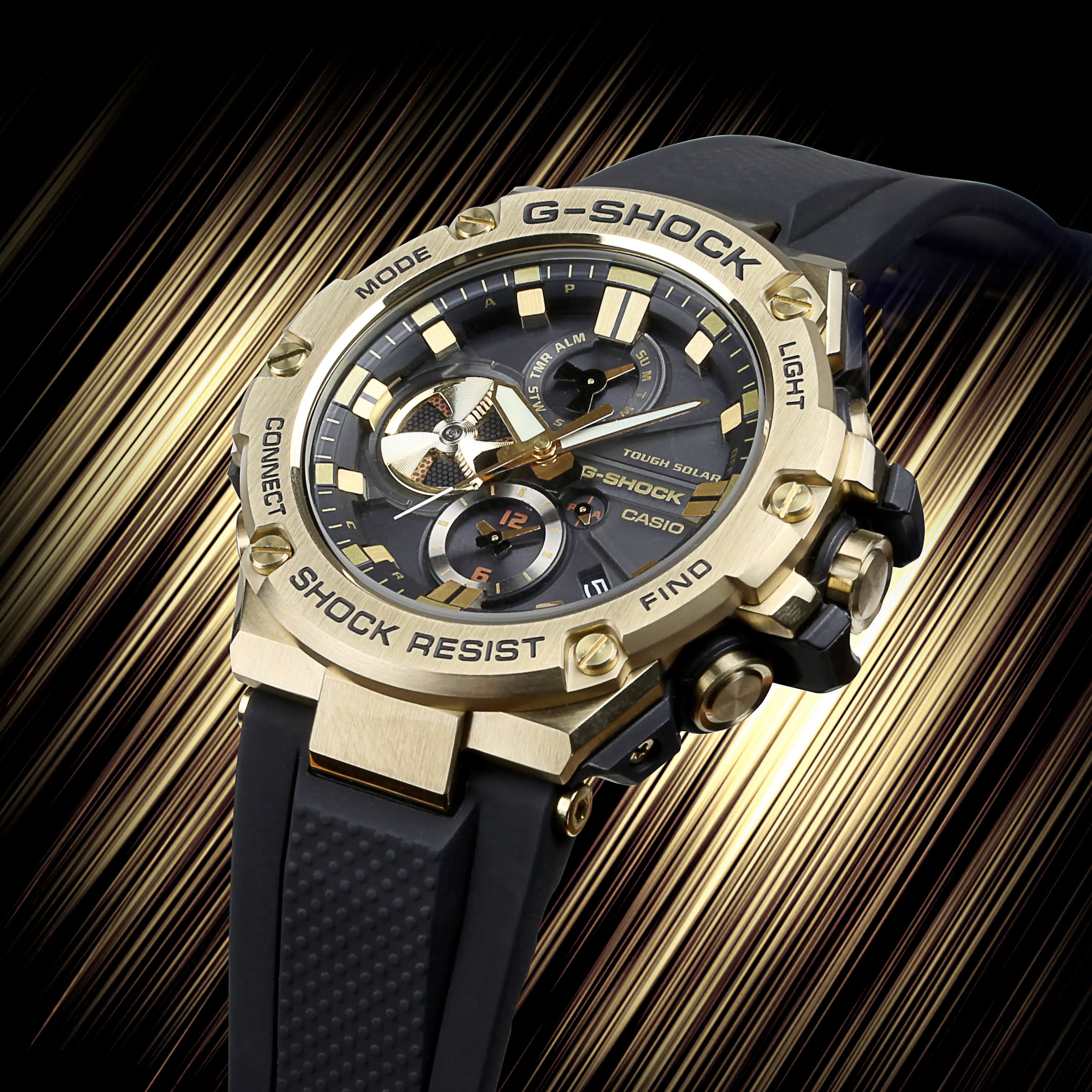 Antagonist Habitat Verschuiving Casio G-Shock G-Steel Stay Gold Stainless Steel Case Watch GSTB100GB-1 –  NAGI