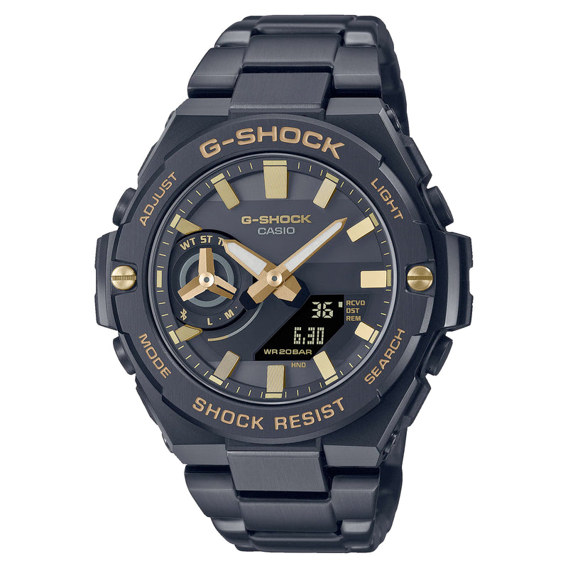 Casio G-Shock G-Steel Black Stay Gold Watch GSTB500BD-1A9 Solar