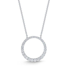 Memoire 18k White Gold Graduated Diamond Circle Necklace