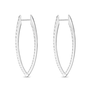 Memoire 18k White Gold Imperial Diamond Hoop Earrings