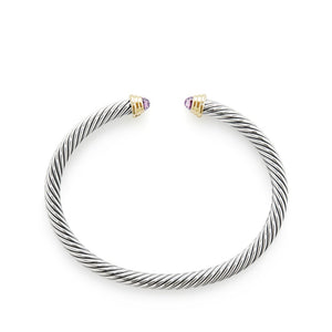 David Yurman Cable Collectibles Kids Birthstone Bracelet with Amethyst and 14K Gold, 4mm