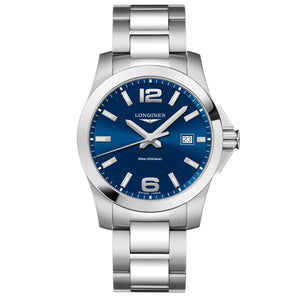 Longines 41MM Conquest Quartz Blue Dial Steel Watch L37594966