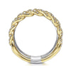 Gabriel 14K White-Yellow Gold Wide Band Layered Diamond Easy-Stackable, 11.4MM