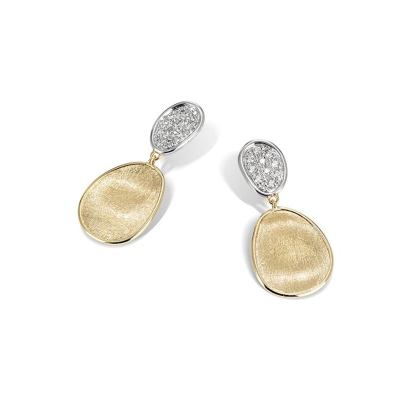 Marco Bicego 18k Yellow Gold Lunaria Petite Double Drop Diamond Earrings