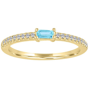 My Story "The Julia" Baguette Aqua Diamond Ring