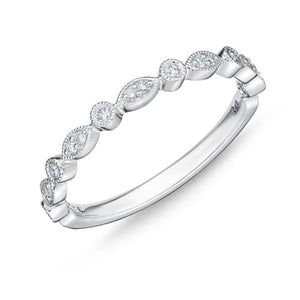 Memoire Marquise Illusion Round Diamond Vintage Stackable Band