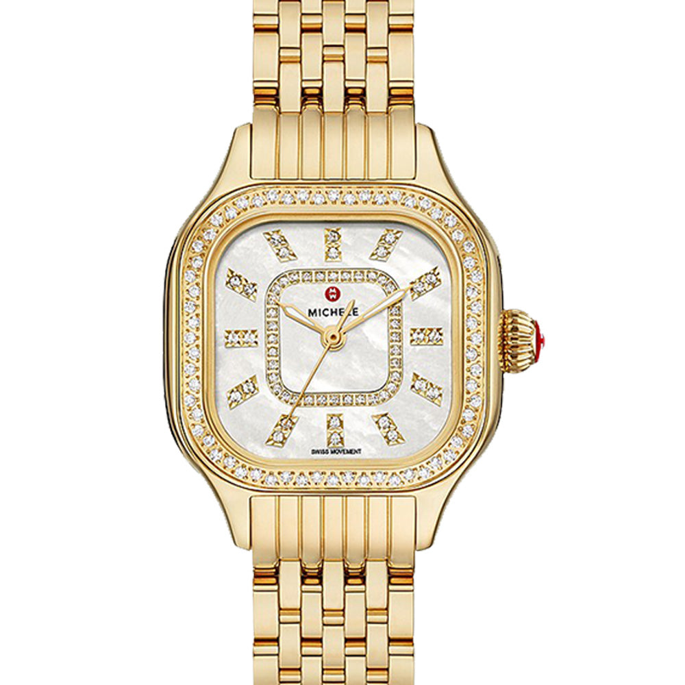 Michele Meggie All Gold Tone Diamond Dial and Bezel Watch