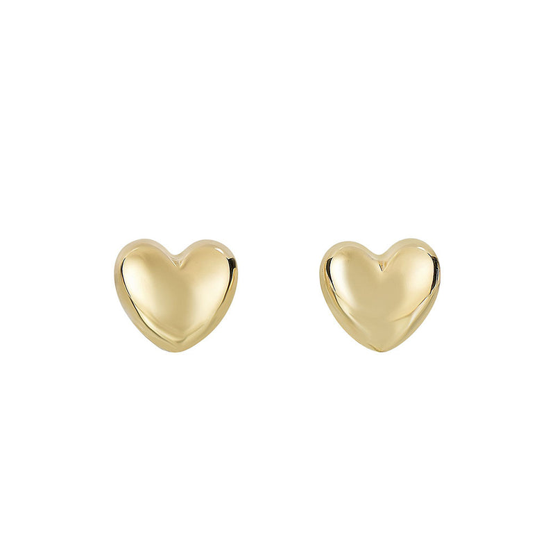 14K Gold Small Polished Heart Post/Stud Earring