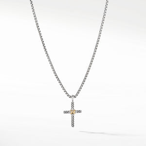 David Yurman Cable X Cross Necklace with 14K Gold