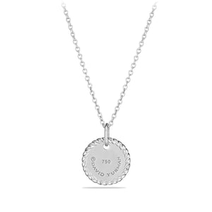 David Yurman Initial N 18k White Gold Diamond Necklace