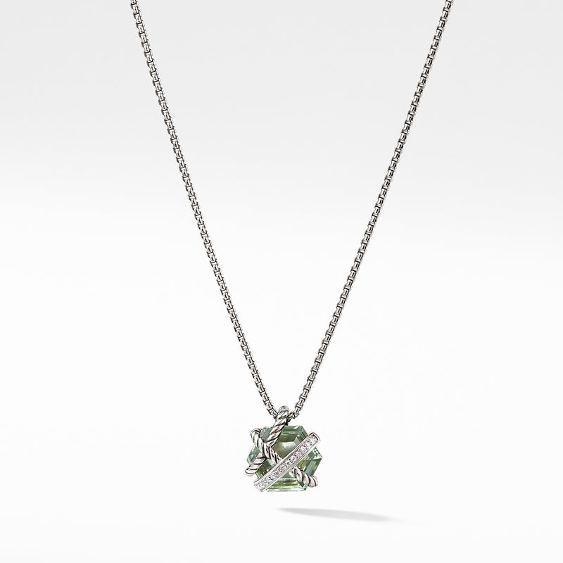 David Yurman Cable Wrap Necklace with Prasiolite and Diamonds