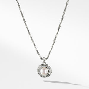 David Yurman Crossover Pearl Pendant Necklace with Diamonds