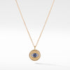 David Yurman Evil Eye Cable Collectibles Charm Necklace with Blue Sapphire, Black Diamonds, and Diamonds