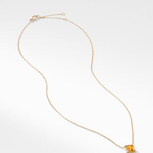 David Yurman Chatelaine Necklace 7MM with Citrine and Diamonds in 18k Gold