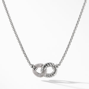 David Yurman Belmont Double Link Necklace with Diamonds