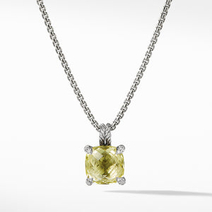 David Yurman Chatelaine Pendant Necklace with Lemon Citrine and Diamonds 11MM