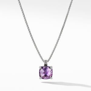 David Yurman Chatelaine Pendant Necklace with Amethyst and Diamonds 14MM