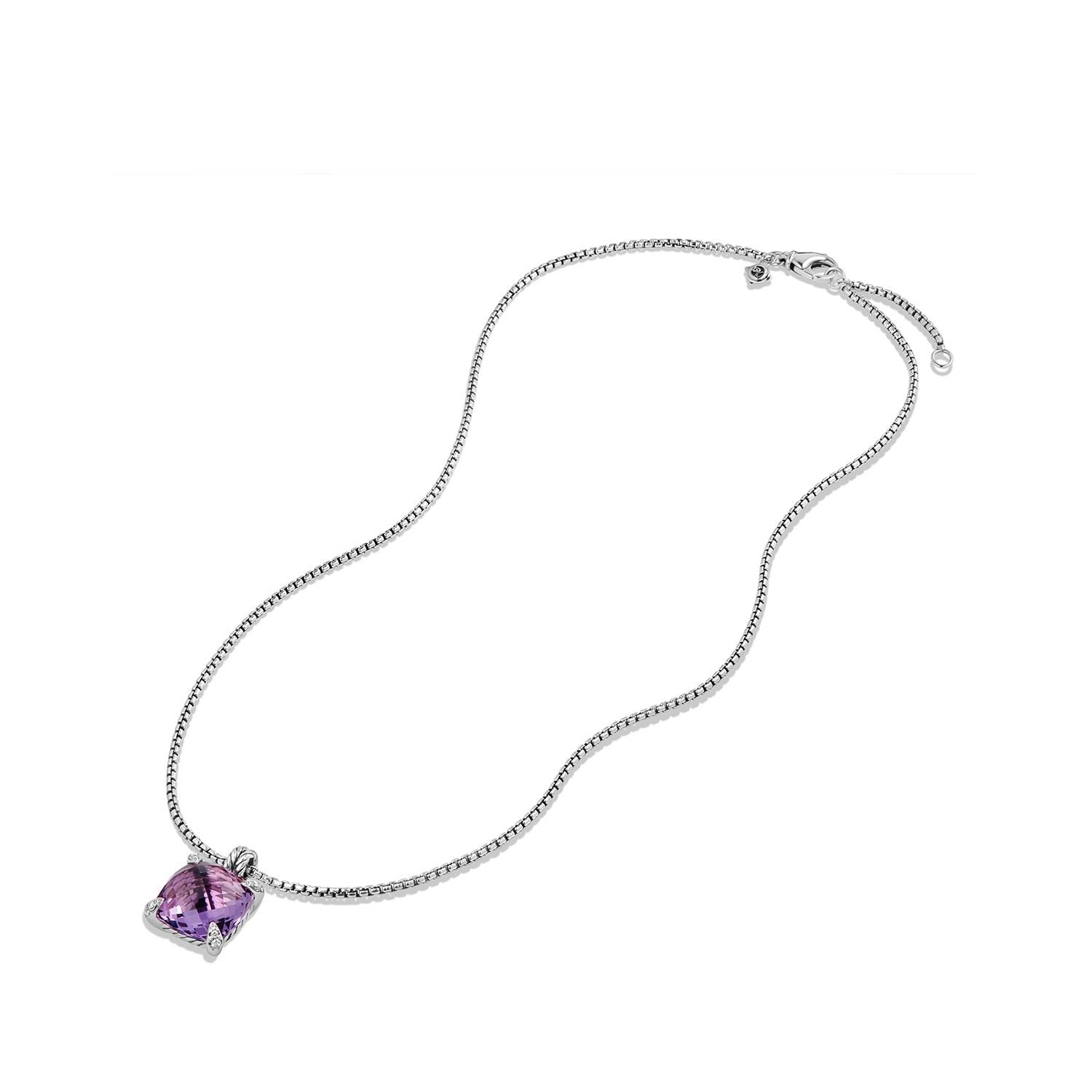 David Yurman Chatelaine Pendant Necklace with Amethyst and Diamonds 14 ...