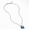 David Yurman Chatelaine Pave Bezel Pendant Necklace with Hampton Blue Topaz