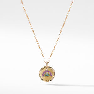 David Yurman Cable Collectibles Rainbow Necklace with Pink Sapphires, Yellow Sapphires, and Tsavorite in 18K Gold